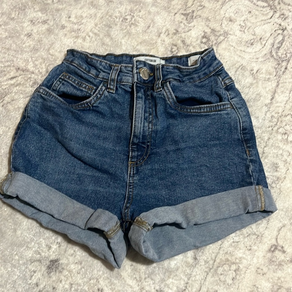 Denim Cotton On high rise stretch shorts